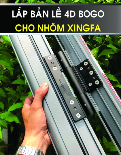 Hướng dẫn lắp Bản lề 4D  Bogo - Nhôm Xingfa